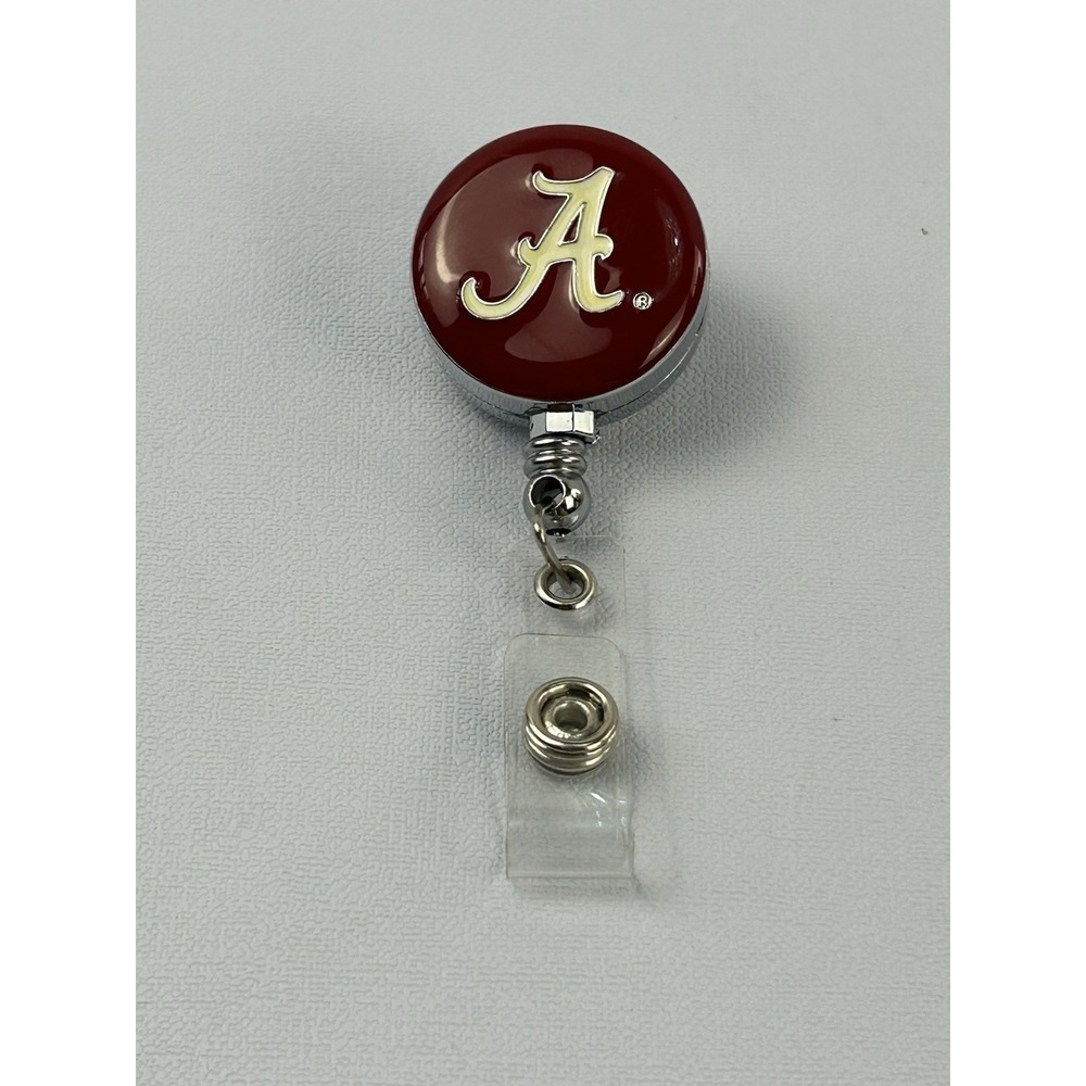 Alabama Crimson Tide Badge Reel Retractable ID Holder Clip NCAA Red